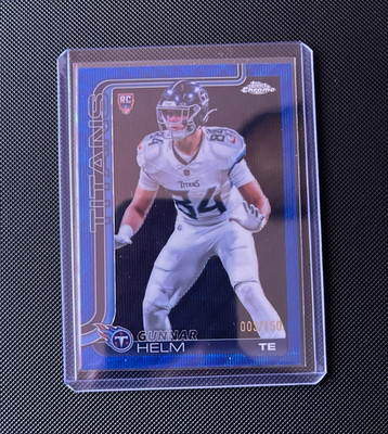 Topps Chrome 2024 Gunnar Helm #305 RC Titans 003/150 Blue Refractor 