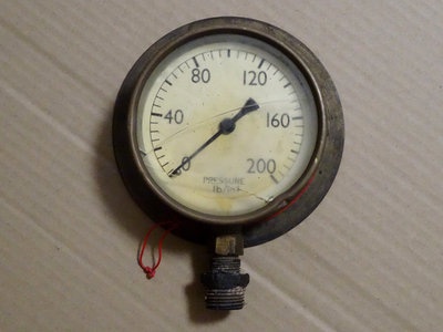 #ad Old Vintage Brass Pressure Gauge GBP 9.99