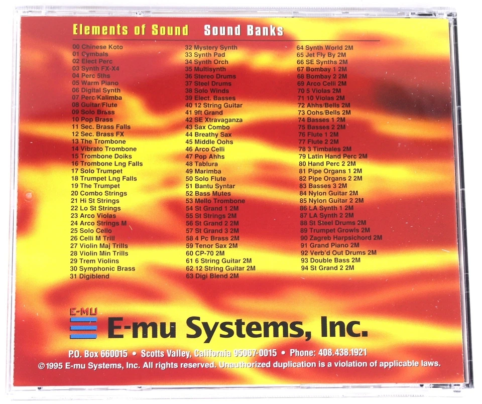 E-MU Systems Sound Library 11 Elements Of Sound Sample/Sound Library/Sampling CD - Image 3 of 4