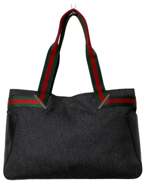 GUCCI Sherry Line Denim Tote Bag Authentic Luxury Designer Handbag  