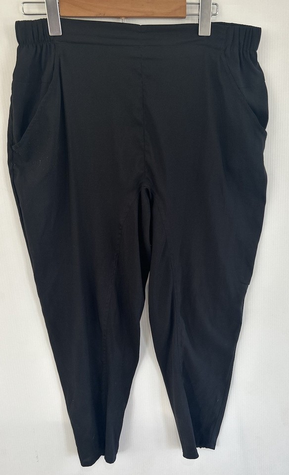 Witchery Pants Womens 12 Black Drop Crotch Harem Style Casual Jogger