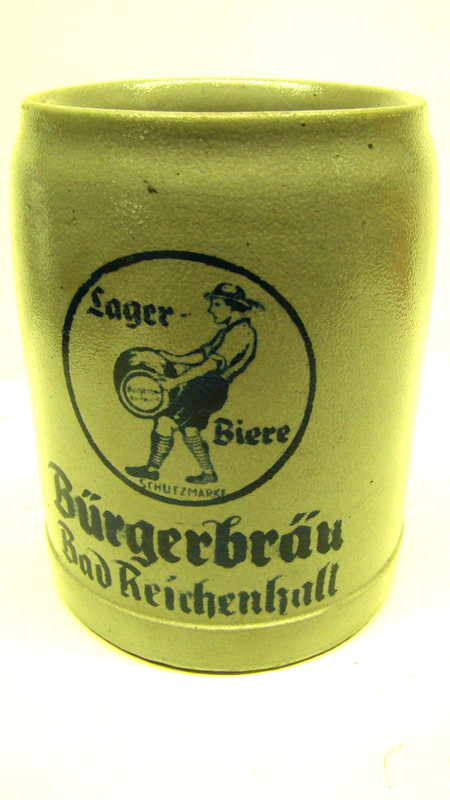older 1950s German beer mug Burger Brau brewery Bad Reichenhall Germany 0,5 L