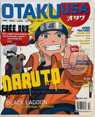 OTAKU USA Magazine (Oct 2008 Issue) NARUTO (Anime - Manga - Gaming) NO DVD