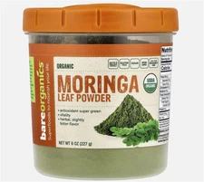 BareOrganics - Organic Moringa Leaf Powder, 8 oz (227 g) 4/2028