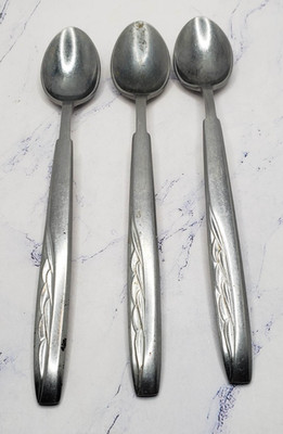 Montgomery Ward Autumn Wheat Stainless Flatware Set of 3 Soup Spoons