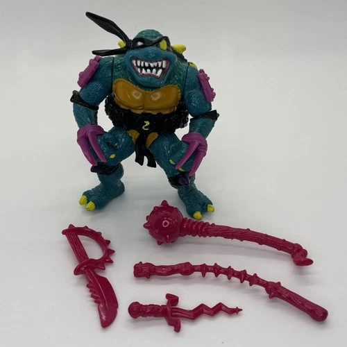Vintage 1990 Playmates TMNT Slash Action Figure Complete READ