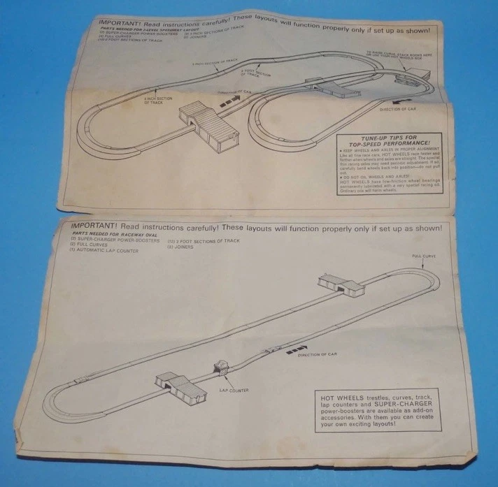 Hot Wheels Super Charger Race Set Original Instructions 1968 Vintage Mattel - Image 3 of 4