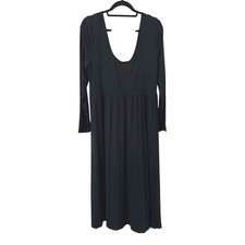 A New Day Womens Black Long Sleeve Scoop Back Maxi Dress XL Whimsigoth