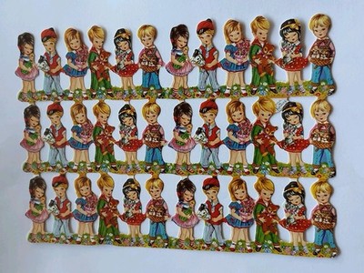 Glanzbilder / Oblaten - viele  Kinder - Junge - Mädchen 