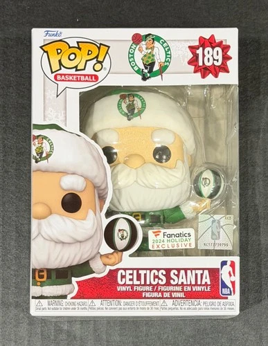 Funko pop NBA Celtics Santa #189 Fanatics exclusive W/PROTECTOR