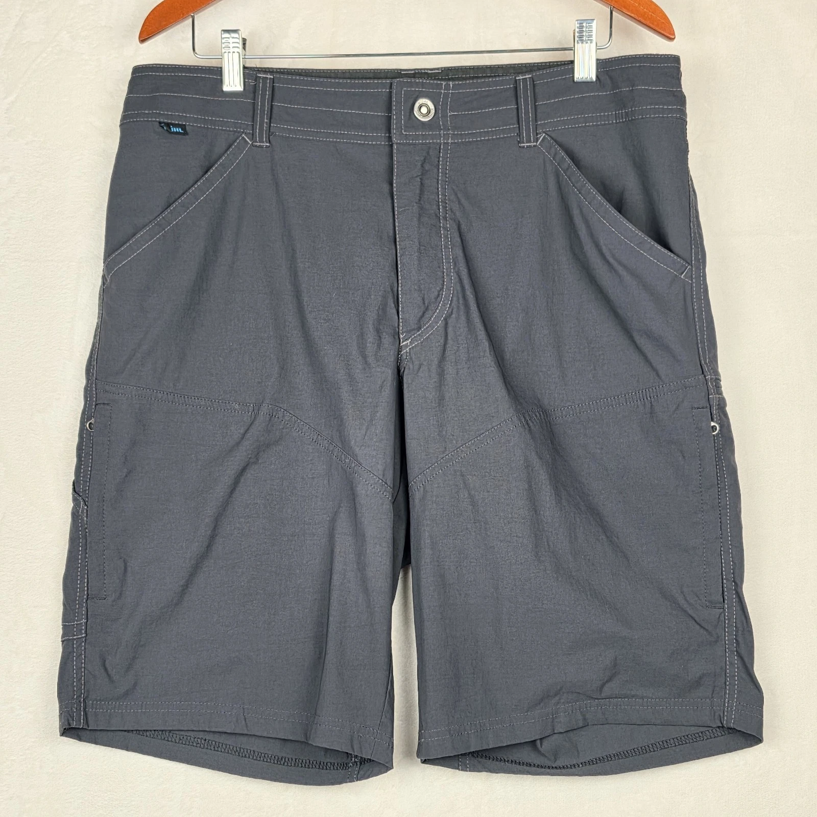 Kuhl Renegade Cargo Shorts Men's 36 Charcoal Gray Nylon Stretch Hiking DWR