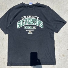 Vintage Everett Silvertips CCM Hockey Tee shirt reprint VK13102