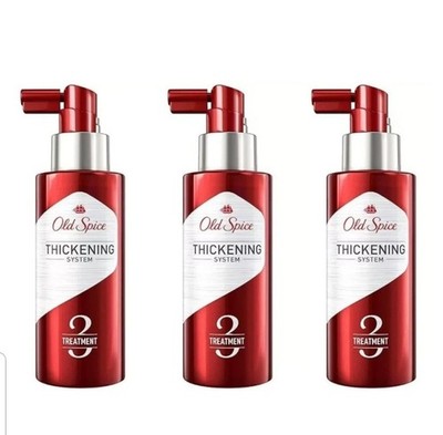 Lot of 3 Old Spice Hair Thickening System Treatment 3 with Castor Oil 3.7oz Each