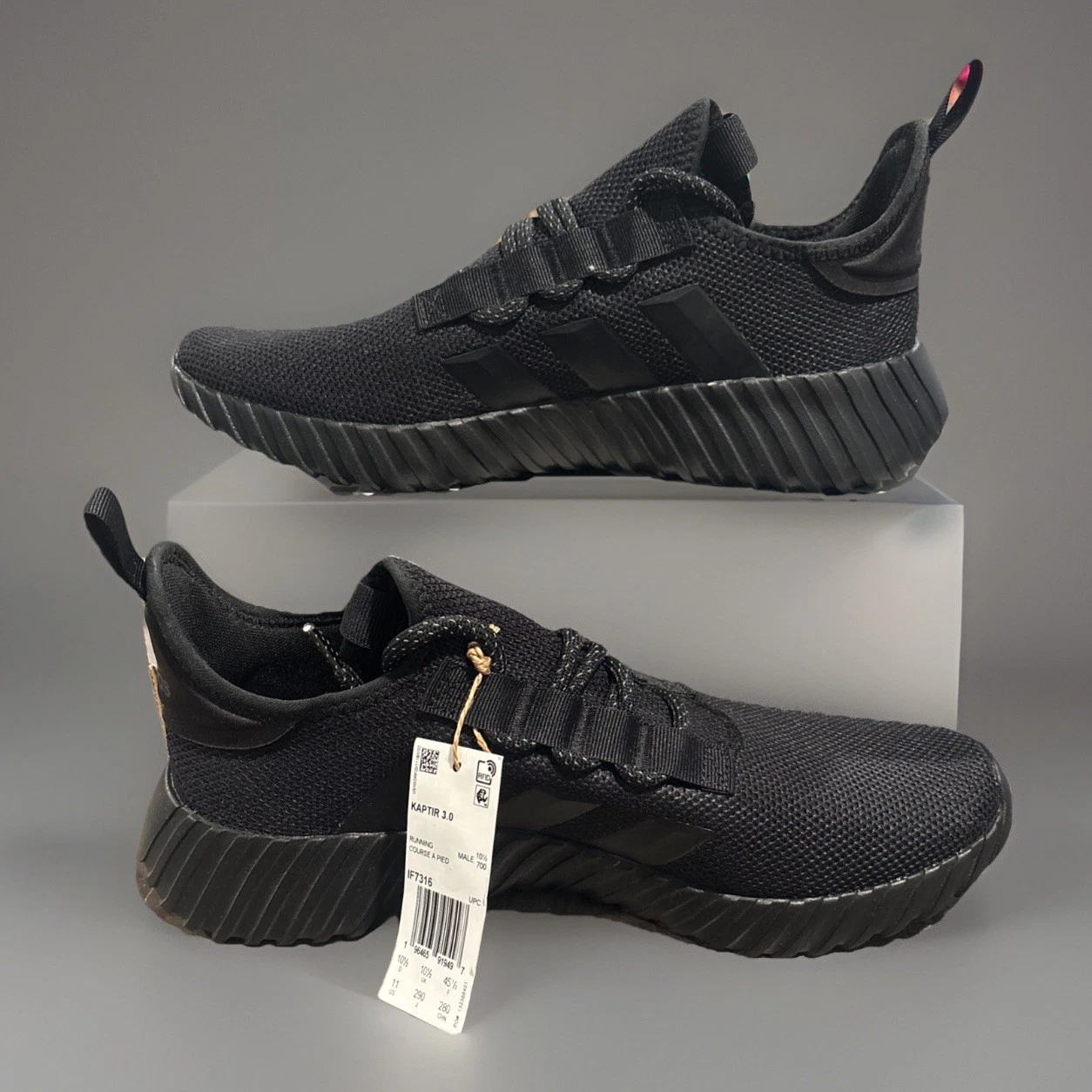 adidas Kaptir 3.0 Black Men's Running Shoes - Size 11/11.5/13 NWB IF7316