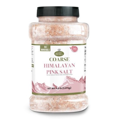 Himalayan Pink Salt in Jar - Coarse, 5 lb - Ideal for Bath Salt, Table Salt G...