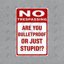 Funny No Trespassing Metal Sign Warning Humor Garage Man Cave 291416