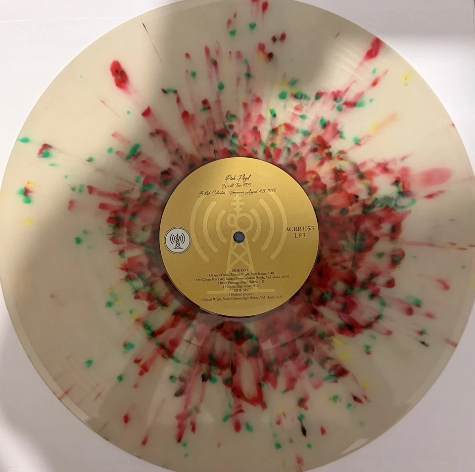 PINK FLOYD WINTER TOUR 75 British Columbia 3 Lp Splatter Multicolor Vinyl - Image 4 of 4