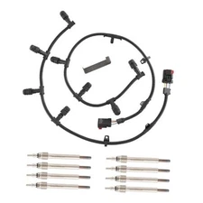 Glow Plug Connector Wire Harness with 8pcs Glow Plugs Compatible with F250 