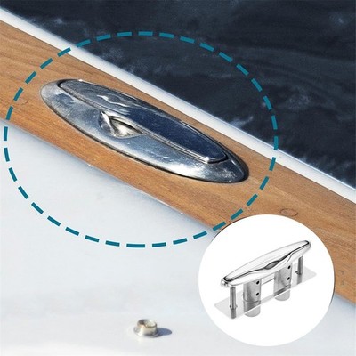 2Pack 5'' Boat Pull Up Flush Mount Cleats Marine Dock Deck Cleat Stainless Steel