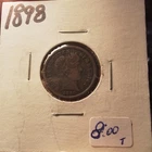 Antique Vintage 1898 Barber Dime Silver 10C Circulated Uncertified Fineness 0.9