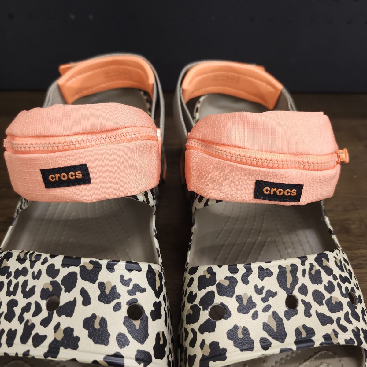 Crocs Hiker Xscape Animal Sandal Clog Khaki Leopard Size M12  display picture 1