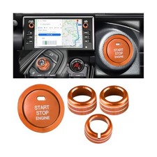 HZEL 5PCS Car Trim Knob Cover, Aluminum Alloy Vehicle Volume Tune Knob