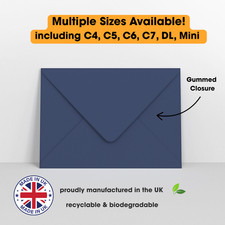 ALL SIZES Navy Blue Coloured Gummed Greeting Card V Flap Envelopes QUALITY