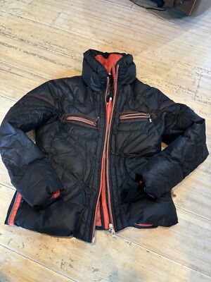 EMMEGI Women's  Down Puffer Black Ski Jacket Size 10
