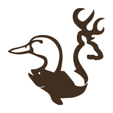 Deer Duck  Fish Hunting Fishing Die Cut Decal Made in USA Multiple Colors