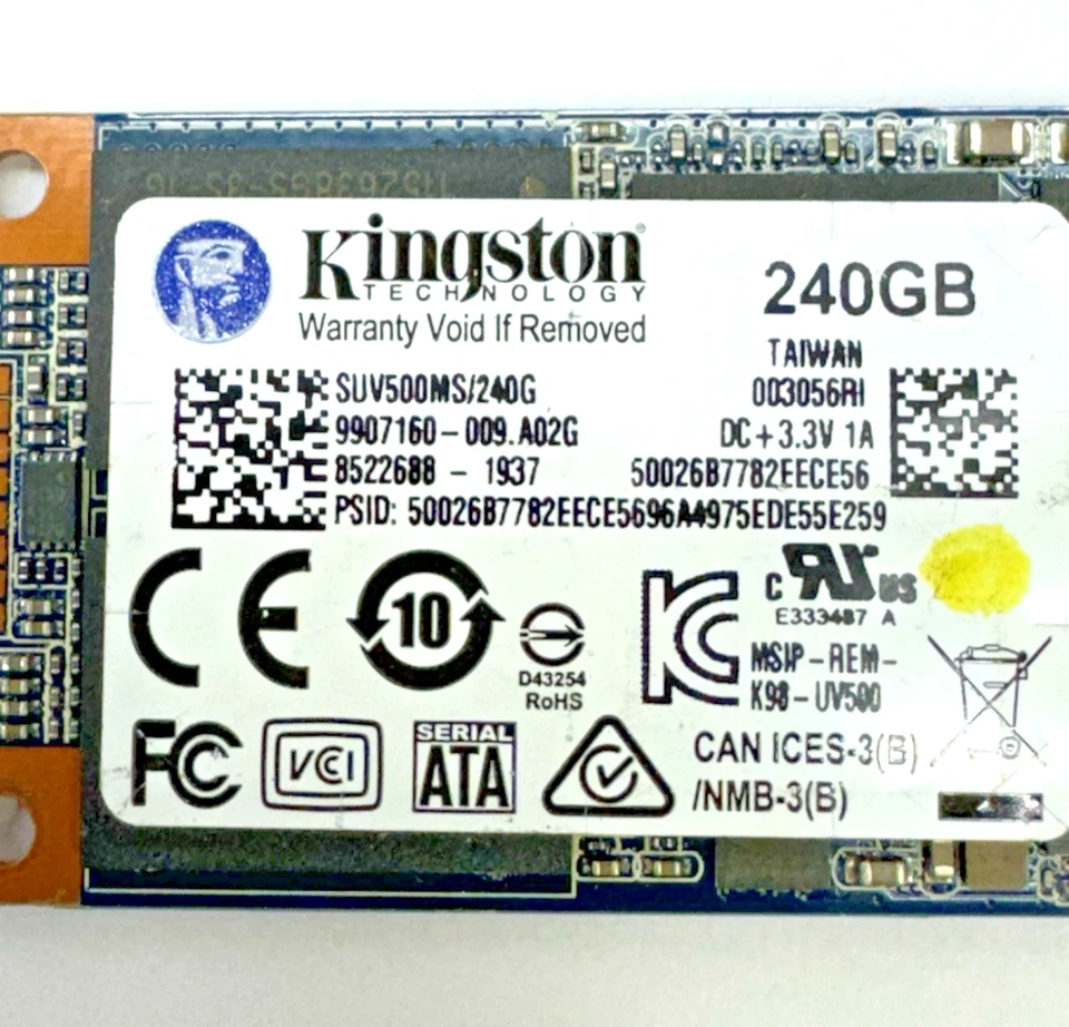 (240GB) Kingston SUV500MS/240G mSATA SSD Solid State Drive - Image 2 of 2