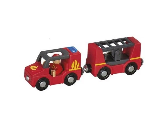 Playtive Eisenbahn Feuerwehrauto Feuerwehrfahrzeug Wagen mit Licht und Sounds
