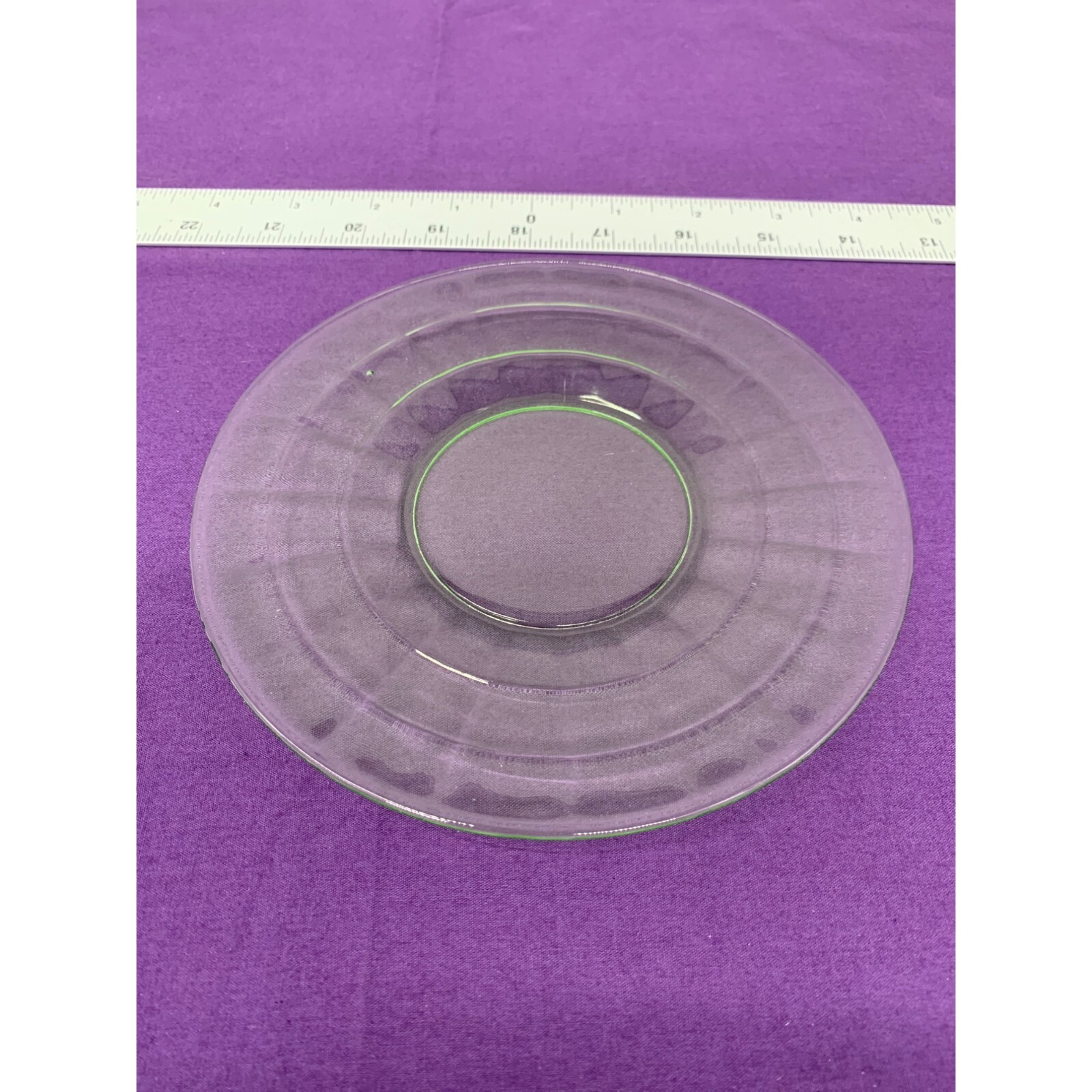 Fostoria ,Fairfax Pattern Banded Ring Uranium Green Depression Glass Sm