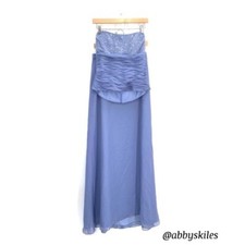 Mori Lee by Dress Madie Gardner Periwinkle Blue Strapless 2 Pcs Prom Size 12