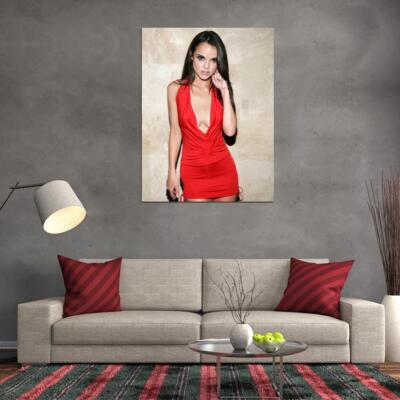 dillion harper red dress Dillion Harper Busty Brunette Drops Tight Red Mini-Dress