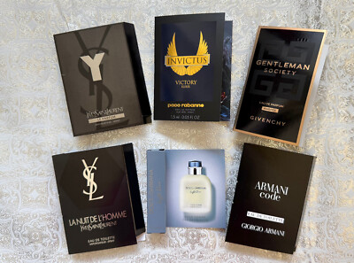 MEN'S ARMANI PACO RABANNE GIVENCHY YSL DOLCE GABBANA VICTORY Y CODE + 6 SAMPLES