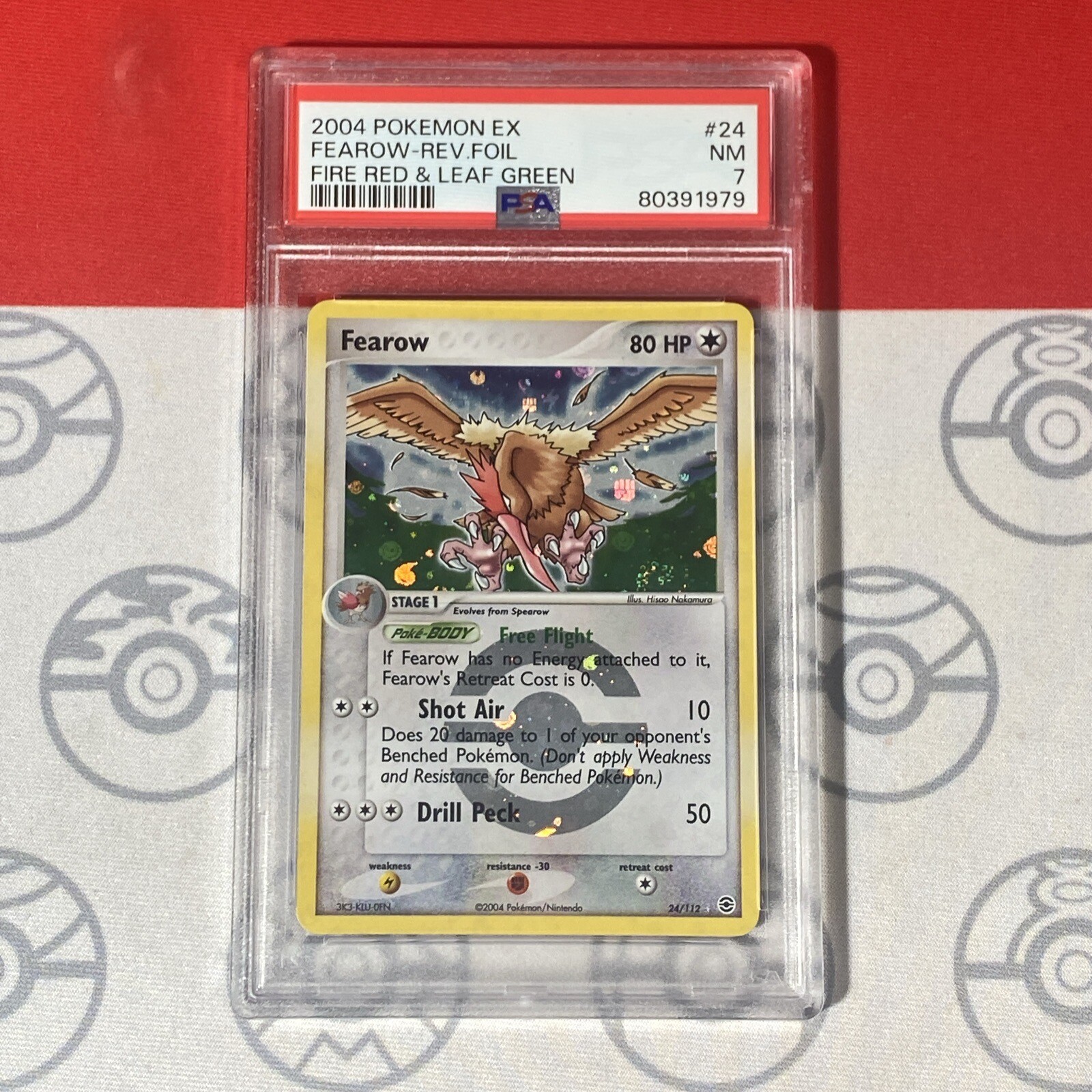 PSA 7 Fearow 24 2004 Pokemon EX Fire Red & Leaf Green Reverse 1979