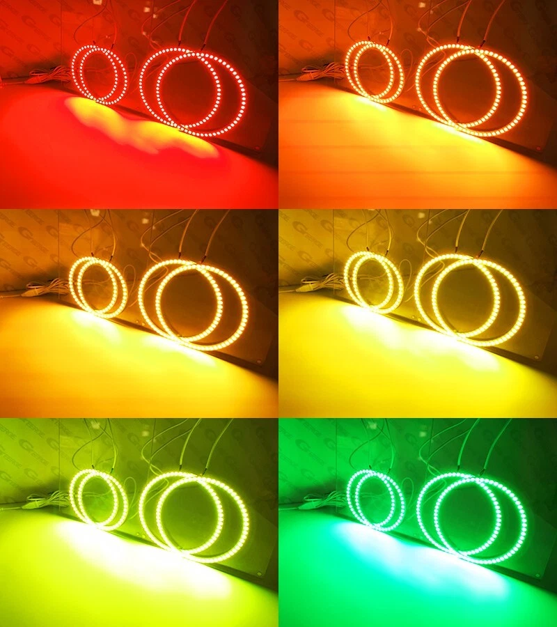 Para Fiat Punto 188 Mk2 2003 2004 2005 - ON RGB LED Angel Eyes Kit Bluetooth APP - Imagem 3 de 4