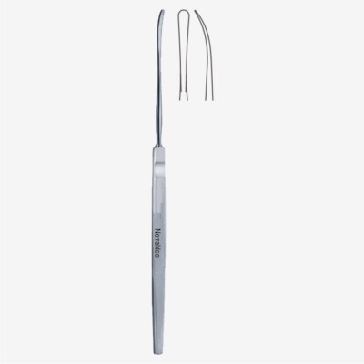 Halle Septum Elevator, 7.25'', Curved 3 mm wide blade, Flat Handle