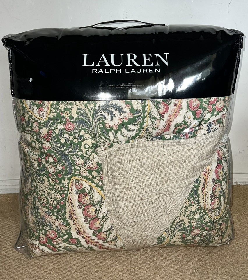 770 Ralph Lauren Allie Paisley King Comforter Set 5 Piece King Shams