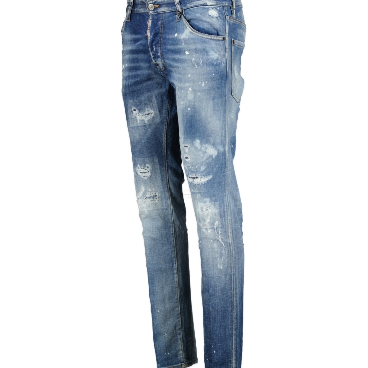 DSquared2 'Cool Guy' Paint Splatter Slim Fit Jeans Blue UK