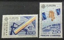 ANDORRA (FRENCH ADMIN) # 403-404. EUROPA - SATELLITES. SPACE. MNH