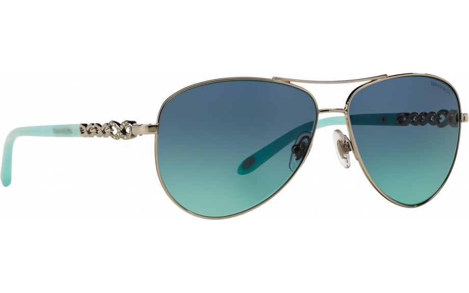 Authentic TIFFANY & CO. Infinity Silver Aviator Sunglass TF 3049B