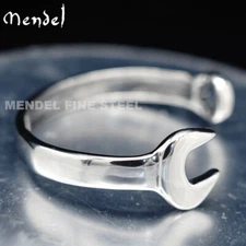 MENDEL 7" Mens Motorcycle Biker Punk Wrench Cuff Bangle Bracelet Stainless Steel