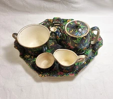 Rare Vintage Royal Winton Grimwades Victorian Petit Point Breakfast Set 1936