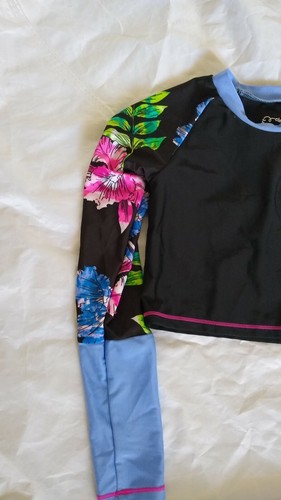 art class Girl's Long Sleeve Floral Black Rash Guard Size XS(4/5) - Picture 3 of 11