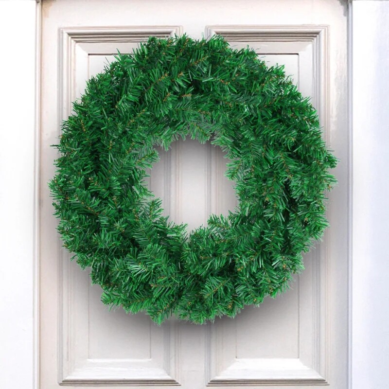 Plain Christmas Wreath Green Spruce 40cm Rings Pine Wreath Xmas Door