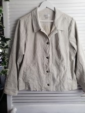 Christopher & Banks Cream Needlecord Jacket Size Large Silver Buttons