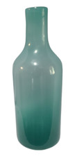 Hand Blown Art Glass Aqua, Sea Glass, Spa Blue, Color 14'' High Bottle Vase