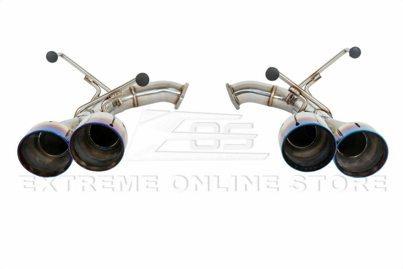 For 1521 Subaru WRX STi Quad Burnt Tips Exhaust Muffler Delete Axle