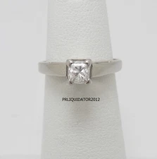 1/2CT Natural Princess Diamond Solitaire Engagement Wedding Ring 14K White Gold